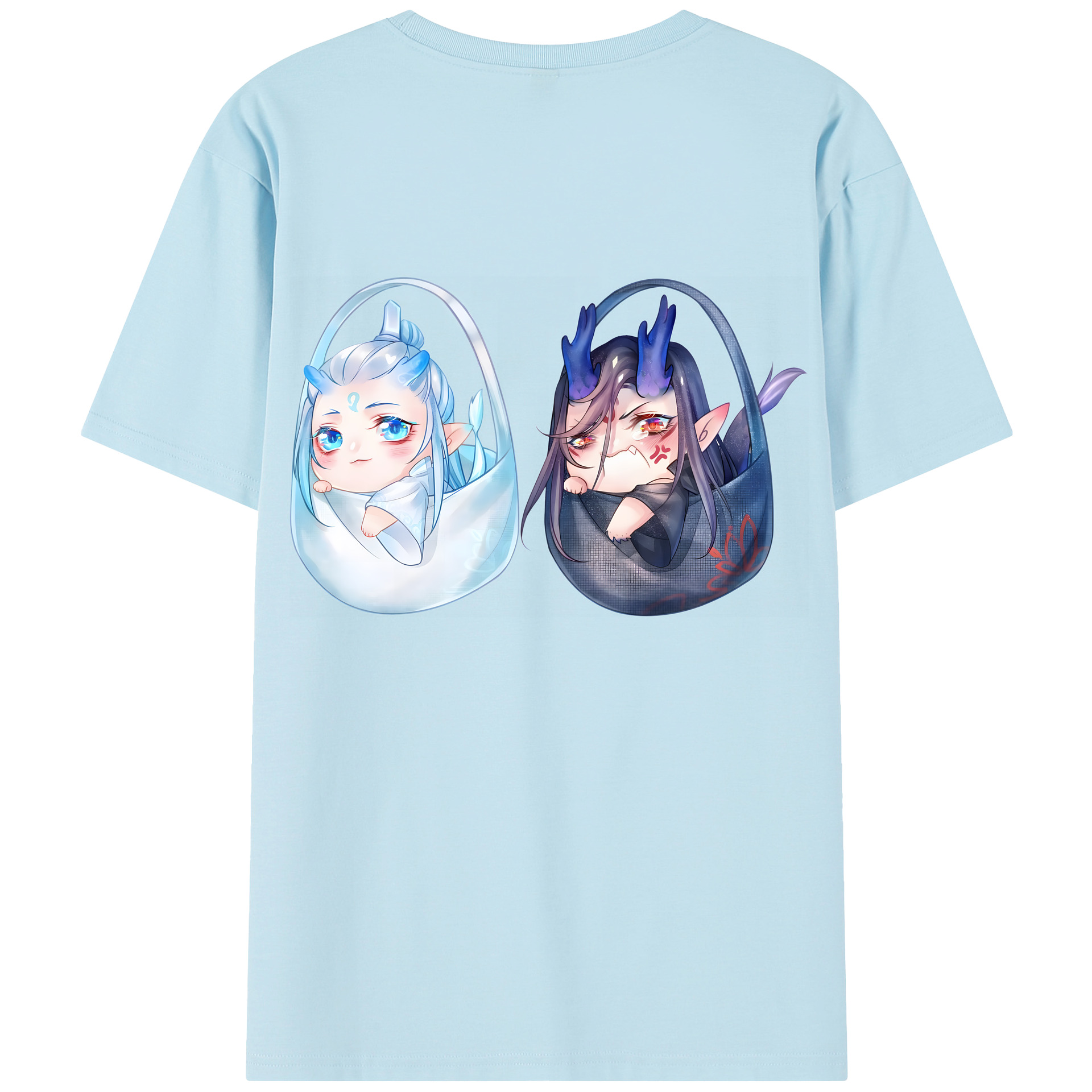 （画像用） Ne Zha 2 ナタ 魔童の大暴れ 綿100％半袖Tシャツ（背面プリント）